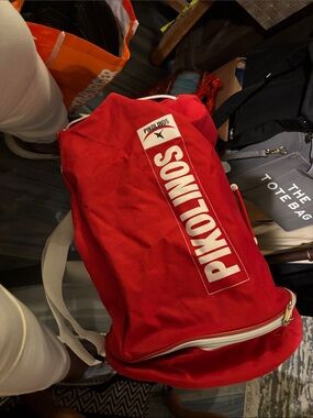PIKOLINOS Red Canvas Backpack with White Trim